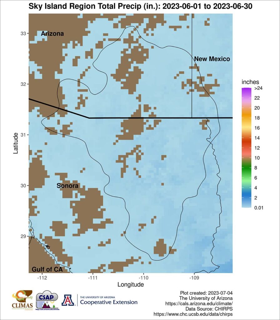 Sky Island Alliance New Maps to Track Monsoon Rain in the Sky Islands