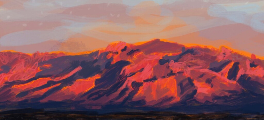 Illustration of Santa Catalina Mountains by Julia Hart.